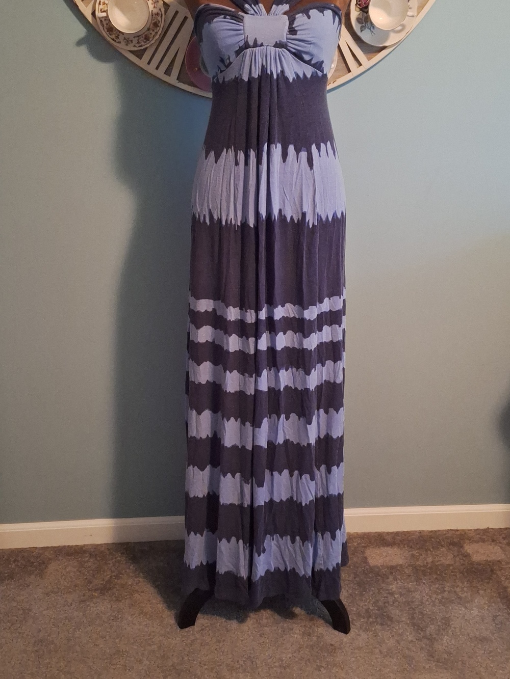 Tracy Reese Maxi Dress in Light Blue and Navy